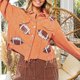 thumbnail image 5 of Abrigo Chaqueta recortada de pana para mujer Chaqueta de béisbol con solapa informal Abrigos de moda para exteriores Cgtredaw Naranja T L para Mujer, 5 of 6