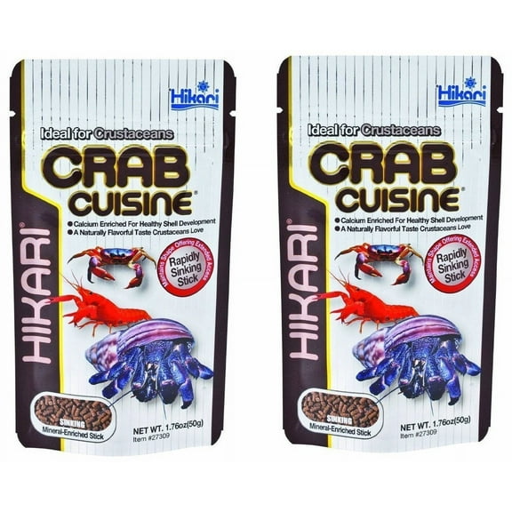 2 Pack Hikari Crab Cuisine Rapidly Sinking Sticks for Bottom Feeders and Crustaceans - 1.76 Ounce each