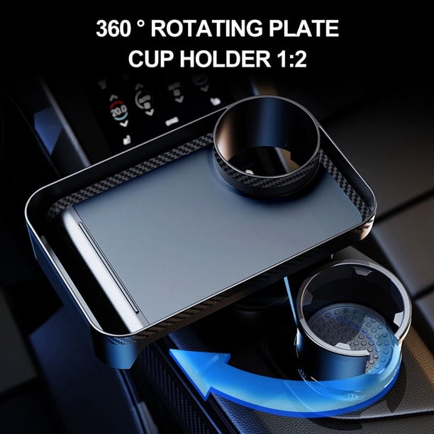 Plateau Porte-Gobelet Rotatif 360° Pour Voiture - Extenseur Avec Plateau Amovible, Idéal Pour Boissons Et Snacks En Conduite