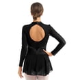 thumbnail image 2 of iEFiEL Womens Long Sleeves Ballet Dance Leotard Dress Figure Ice Skating Roller Skating Dress, 2 of 7