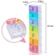thumbnail image 4 of Pastillero semanal Organizador arcoíris Organizador de medicamentos portátil para 7 días Sin BPA, con botones y compartimentos grandes para el hogar y los viajes Rojo Verde, 4 of 5