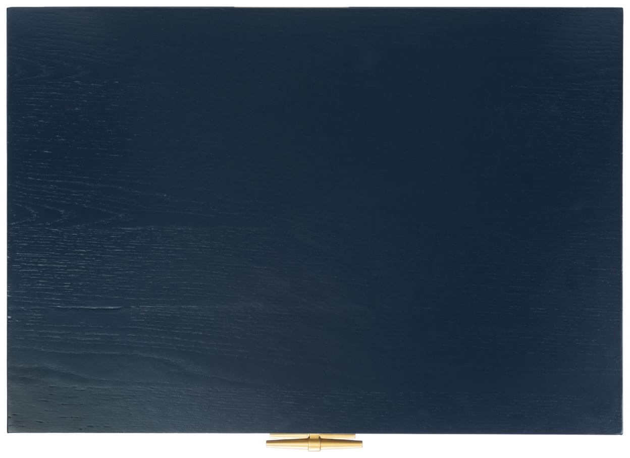 SAFAVIEH Fenno Glam 2 Drawer Nightstand, Dark Teal/Brass