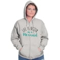 thumbnail image 3 of Life Better As Mermaid Beach Lover Womens Plus Size Graphic Zipper Hoodie Brisco Brands 3X, 3 of 5