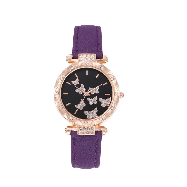 Elegant Purple Women\'s Watch Facet Strass Elegant Ladies Watch Purple Diamond Cut Glass  main image 4