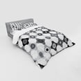 thumbnail image 3 of Abstract Duvet Cover Set, Surreal Irregular Geometric Shapes in Greyscale Tones, Bedding Set with Shams and Fitted Sheet, 3 Sizes, by Ambesonne, 3 of 3