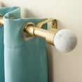 thumbnail image 2 of TOWN & COUNTRY LUXE Marbled Sphere Single Indoor Curtain Rod and Finial Set, Natural Marble Stone Look, Easy Install Wall Mount, Matte Gold, Adjustable 66”-120”, 2 of 8