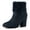 Navy Blue, variant on BLISSFUL STEP Women's Faux Fur Block Heel Round Toe Ankle Boots