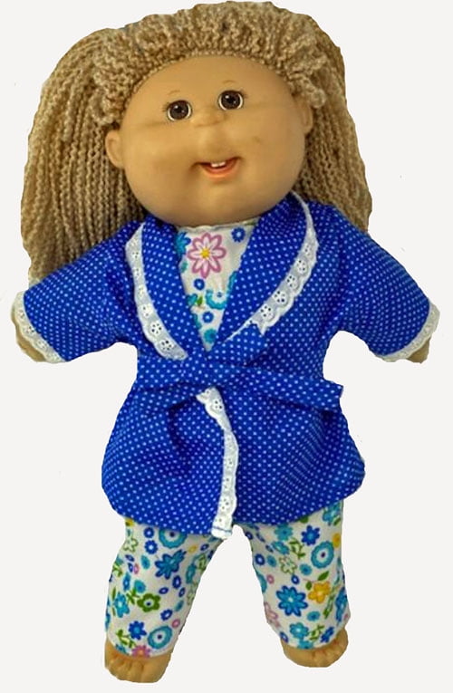 cabbage patch kids toddler girl with blonde hair and blue pajamas