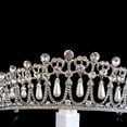 thumbnail image 4 of ELAYARD Plated Silver Rhinestone Bride Crown Hair Hoops Wedding Headwear Chic Hair Accessories, 4 of 6