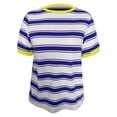 thumbnail image 4 of JAKANYQ T-Shirts pour Femmes Col Rond Hauts Amples Rayés Contraste Manches Courtes T-shirt Respirant, 4 of 4