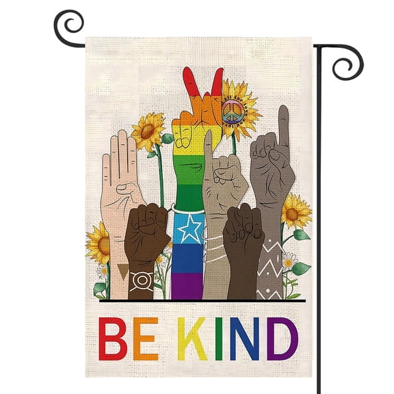 DMERBYL Garden Flag Rainbow Flags Language Vertical Double Sided Lesbian Gay Transgender Pansexual Stuff Pride Flag for Yard Outdoor Lawn Decoration 12.5 x 18 Inch