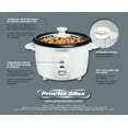 thumbnail image 6 of proctor silex 4-cups uncooked resulting in 8-cups cooked rice cooker, white (37534y), 6 of 6