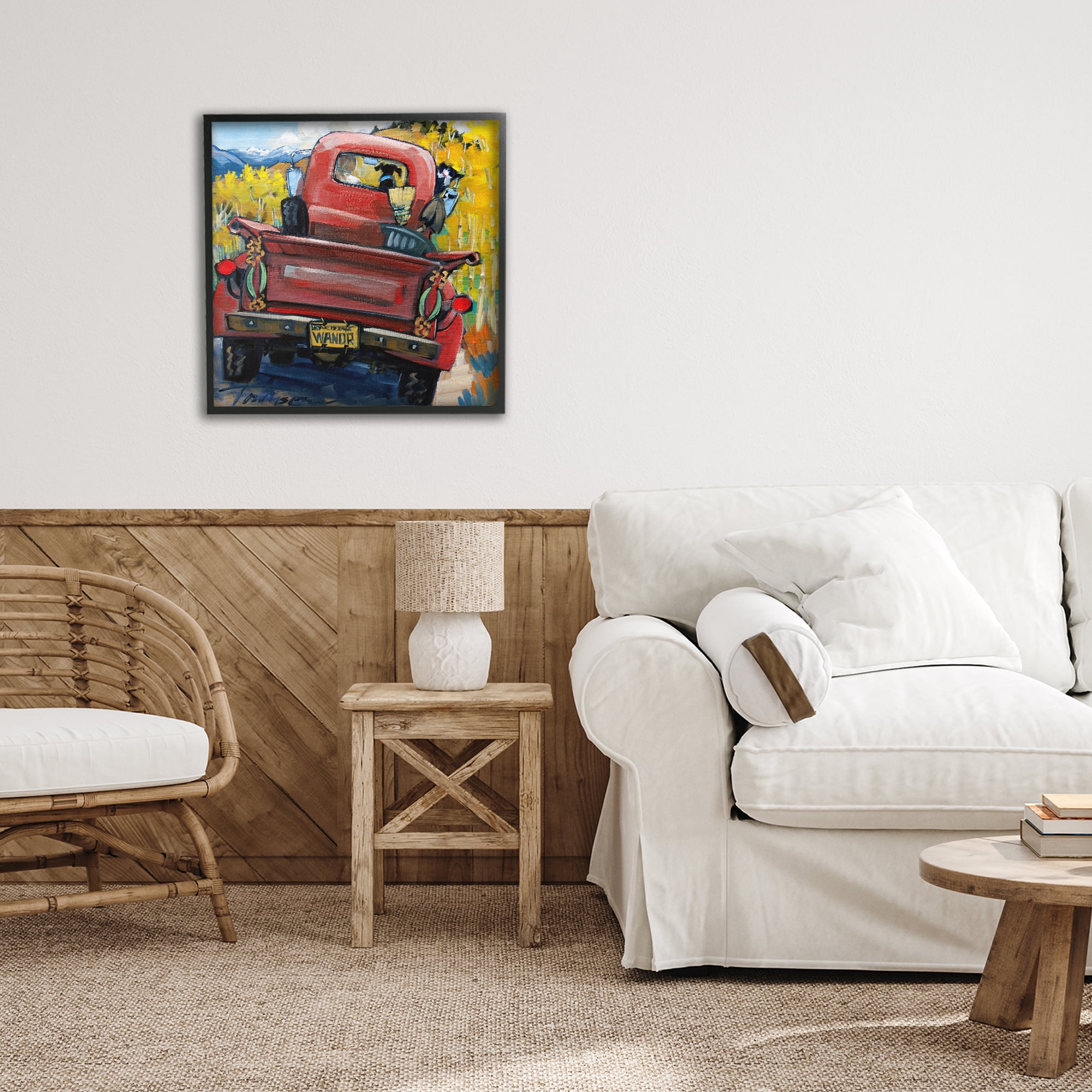 Stupell Industries Wander Truck Through Wheat Grass Black Framed Giclee Art, design by CR Townsend