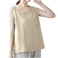 thumbnail image 2 of Bixock Summer Workout Tank Tops for Women,Women's Tops,Blouse for Women Solid Color Round Neck Vests Top Sleeveless Casual Loose Outwear Lightweight Soft Shirts, 2 of 5