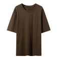 thumbnail image 3 of Summer Fashion Plus Size Tshirts for Women Round Neck Casual Printed Button, 3 of 4