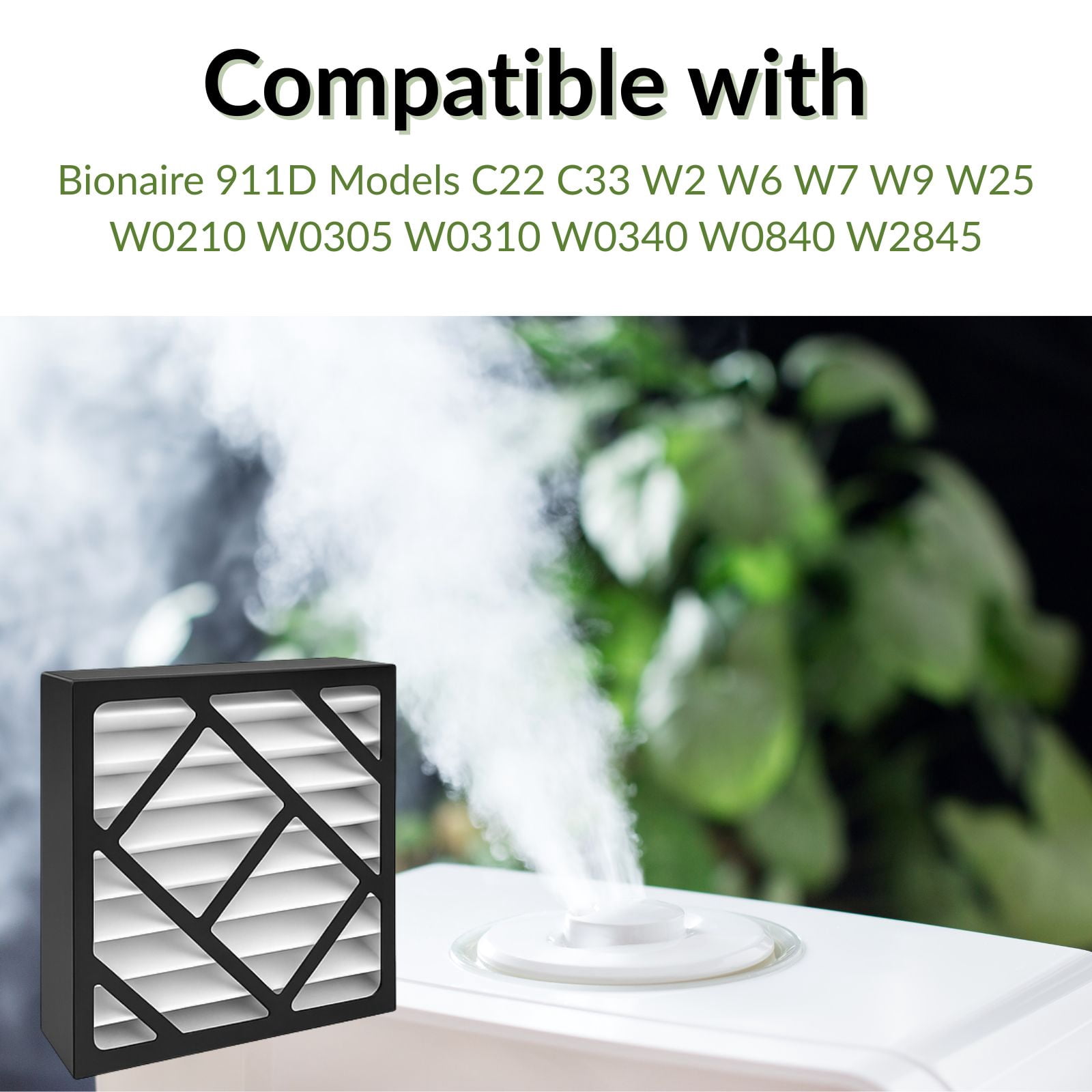 Nispira WC0840 Humidifier Filter Replacement Compatible with Bionaire 911D Models C22 C33 W2 W6 W7 W9 W25 W0210 W0305 W0310 W0340 W0840 W2845, 2 Packs