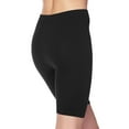 thumbnail image 4 of MixMatchy Women's Solid Seamless Ribbed Knee Biker Shorts with Band Waist, 4 of 5