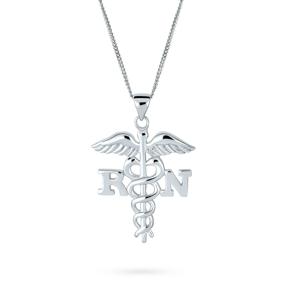 Bling Jewelry - RN Registered Nurse Caduceus Pendant Necklace for Women ...