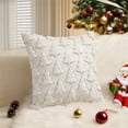 thumbnail image 4 of Christmas Decorative Pillow Cover, Classic Red Green White Embroidered Pillow case, Xmas Tree Pattern Sofa Cushion Case Christmas New Year Couch Decor, 4 of 6