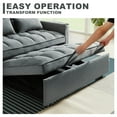 thumbnail image 3 of DEALTOPS Loveseat Convertible Pull Out Sleeper Sofa Bed, Gray, 3 of 7