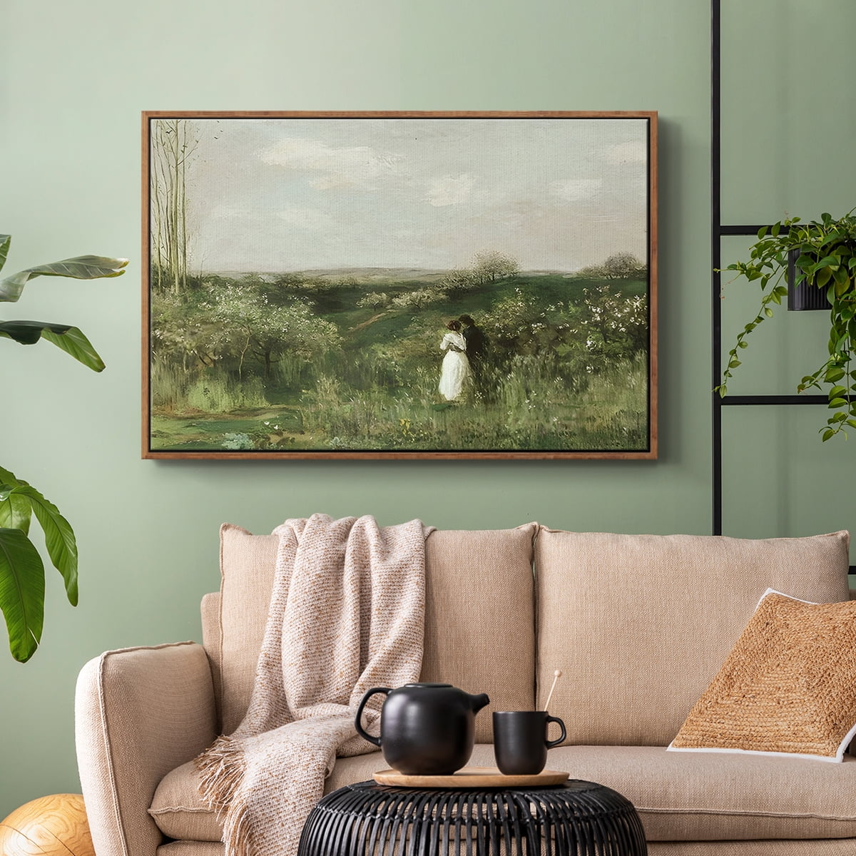 Vintage Landscape-CCXLVI By Wexford Home Framed in Walnut Wood Gallery Wrapped Canvas 17 in. x 25 in.