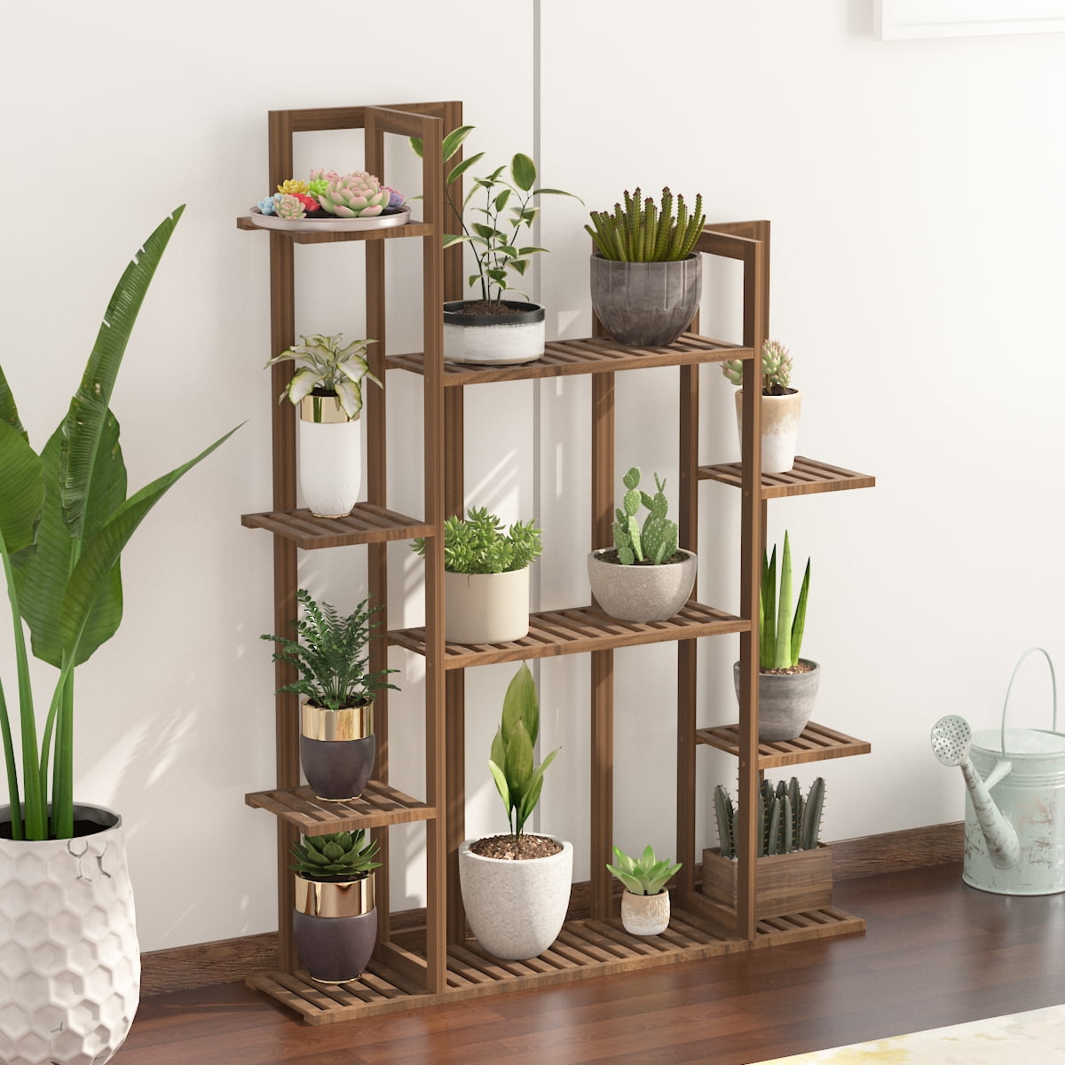 Details about   Flower Plant Display Rack Shelves Stand Wood Storage Outdoor Holder Garden Decor 