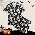 thumbnail image 3 of Onlfs Toddler Girl's Pajamas Halloween Cartoon Print Short Sleeve Shirt Shorts Sleepwear Comfy Loose Pajama Set Black,Sized 4-5, 3 of 4