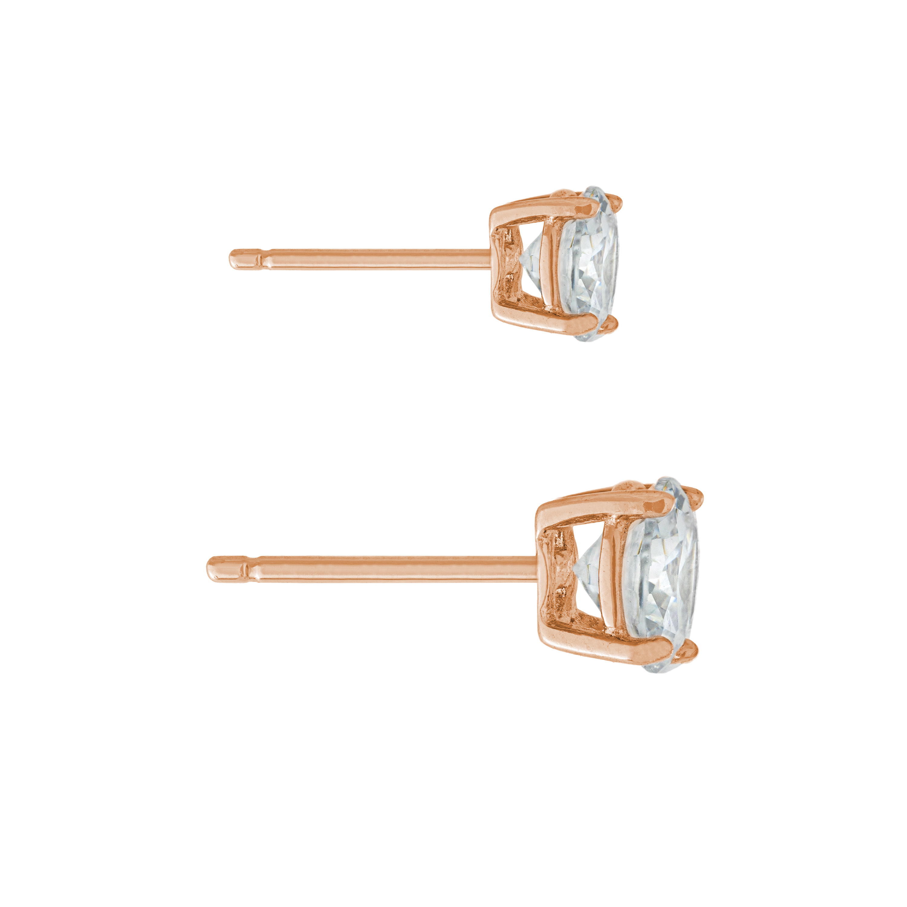Marisol & Poppy Cubic Zirconia 2-Piece Stud Earrings Set in Rose Gold over Sterling Silver for Women & Teens