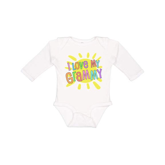 Inktastic I Love my Grammy- sun and rainbow letters Boys or Girls Long Sleeve Baby Bodysuit
