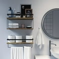 thumbnail image 6 of Towel Racks,Wall Mounted Floating Shelves Set of 2,Rustic Brown, 6 of 7
