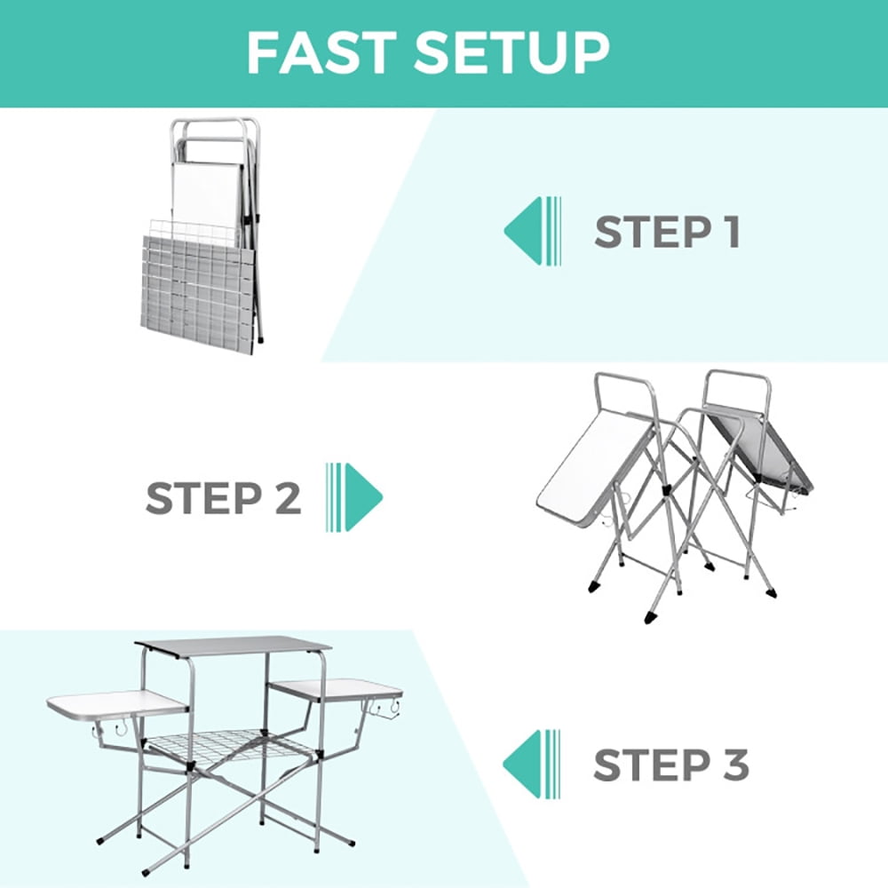 Aimee Lii Foldable Outdoor BBQ Table Grilling Stand, Outdoor Picnic Camping Equipment
