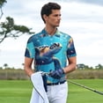 thumbnail image 4 of Daiia Colorful Underwater Plant Turtle Pattern Men’s Polo Shirts,Solid Deck Shirt,Classic Fit, Breathable Cotton Polo for Casual and Sport Wear-Small, 4 of 7