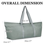 WANDF Large Yoga Mat Bag with Shoe Compartment Wet Pocket,Gym Accessory Storage Bag, Water Resistant Ladies Yoga Tote Bag, Greenish Grey