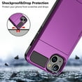 thumbnail image 6 of for iPhone 14 Case Wallet Credit Card Holder ID Slot Sliding Door Hidden Pocket Men Women Anti-Scratch Dual Layer Hybrid Bumper Armor Protective Shell Back Cover for iPhone 14 6.1" Purple, 6 of 14
