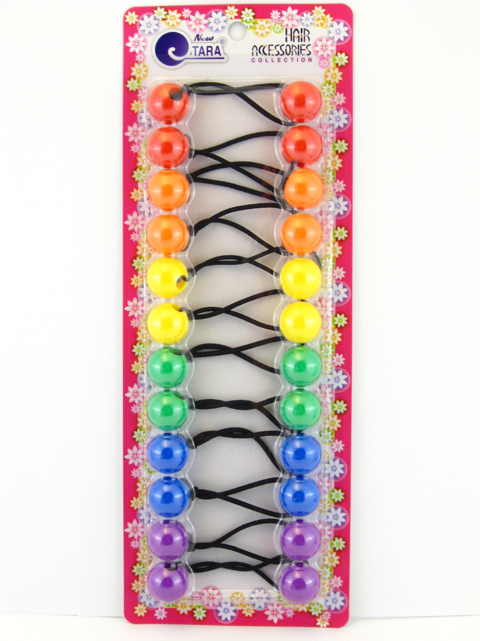 Tara Twinbead Assorted Solid Ponytail Holders - 12 Pcs