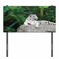 thumbnail image 3 of Safari Headboard, White Tiger Setting on Stone Tropic Plants Leaves Wild Jungle Majestic, Upholstered Decorative Metal Bed Headboard with Memory Foam, Twin Size, Beige Green Pale Grey, by Ambesonne, 3 of 4