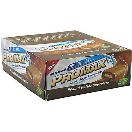 Promax LS Lower-Sugar Peanut Butter Chocolate Energy Bars, 2.36 oz, 12 count