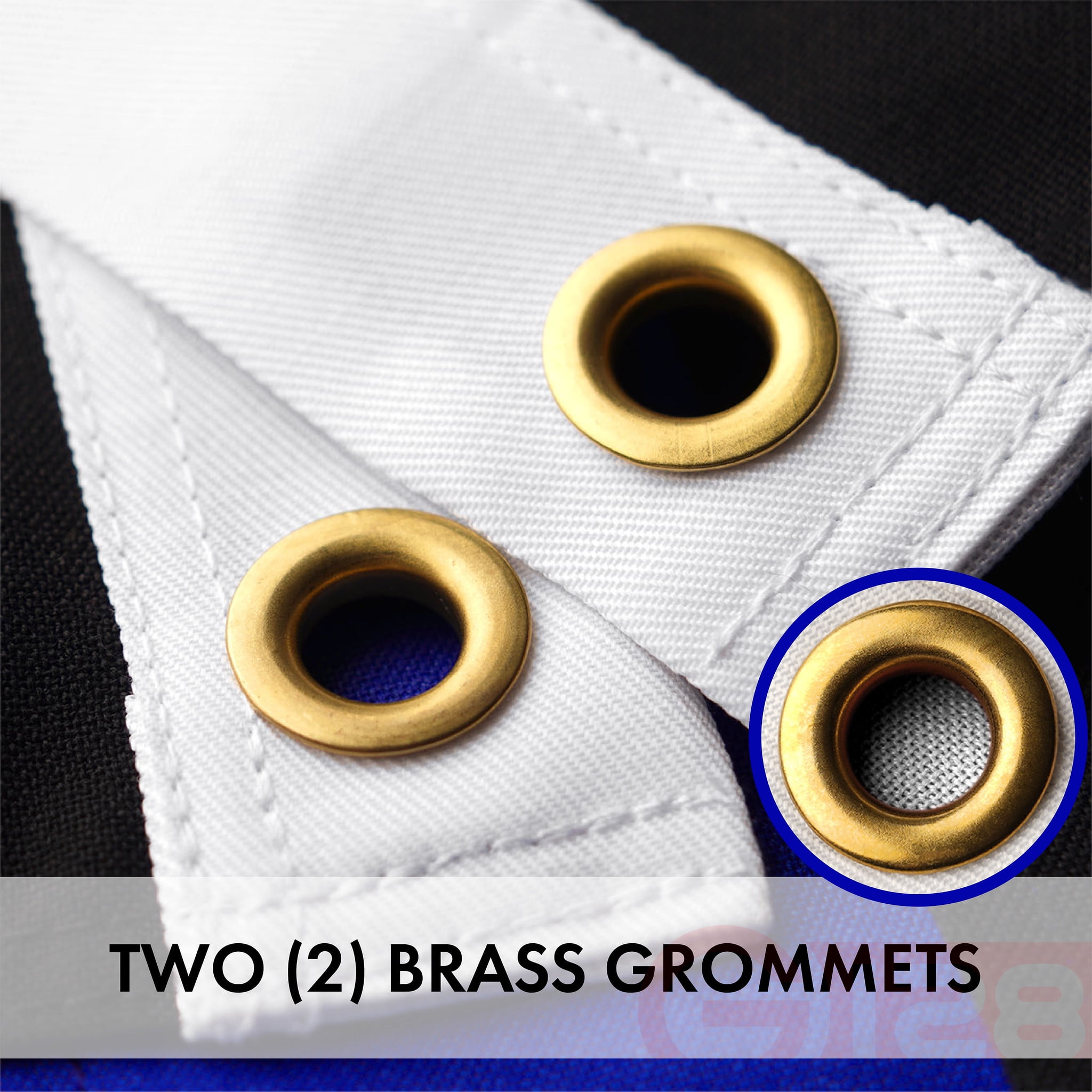 G128 - Thin Blue Line Flag Embroidered 3x5 FT Heavy Duty 220GSM Tough Spun Polyester U.S. American Flag Brass Grommets Honoring Men Women Law Enforcement Black White Blue US Flag