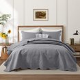 thumbnail image 2 of Ameha 2 Piece Quilt Set Lightweight Embossed Floral Bedspread Soft Microfiber Coverlet Twin Gray, 2 of 11