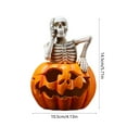 thumbnail image 3 of Halloween Pumpkin Skeleton Decor with LED Lamp,6x4in Halloween Animatronic Light up Spooky Skull Pumpkin Ornaments,Halloween Indoor Decorations for Tabletop Desk Home Office(B), 3 of 7