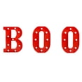 thumbnail image 1 of Decoraciones de Halloween para interiores: 4 letras LED iluminadas, letreros de marquesina con la frase Boo y Ghost para decoración de pared de cocina y sala de Halloween, letras de marquesina de, 1 of 5