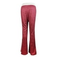 thumbnail image 3 of QLEICOM Womens Slacks Women's Wrinkle Free Relaxed Fit Straight Leg Pants Elastic Belt Fashion Printed Wide-Leg Pants Work Cargo Casual Pants Wide Leg Pants Relaxed Fit Trousers Red M, 3 of 3