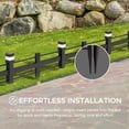 thumbnail image 3 of SUNJOY Garden Fence Solar Border Fencing with Waterproof LED Path Lights, Metal Strip Pattern Fence Panel Outdoor Decorative Garden Fences(5PK), Black, 3 of 9
