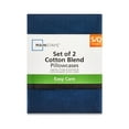 thumbnail image 3 of Mainstays 2-Piece 300 Thread Count Blue Cove Cotton Blend Percale Pillowcase Set, Queen, 3 of 8