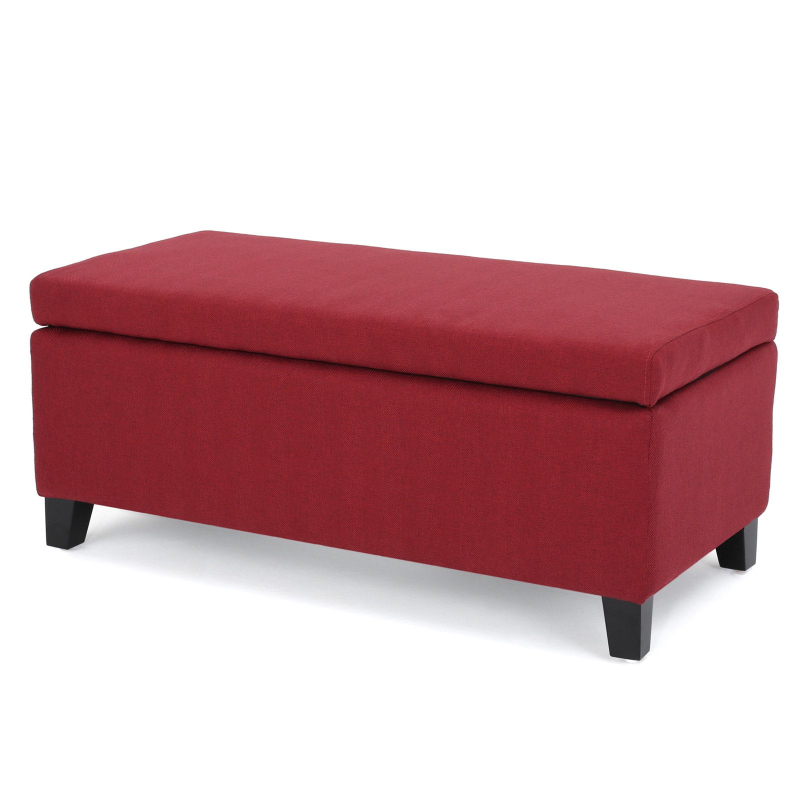 Brahma Deep Red Fabric Storage Ottoman