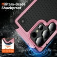 thumbnail image 6 of Allytechgroup Galaxy S25 Ultra Case with Screen Protector, Military Grade Shockproof Anti-Scratch Bumper Rugged TPU PC Hard Shell Corner Protective Phone Case for Samsung Galaxy S25 Ultra, Pink, 6 of 7