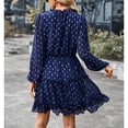 thumbnail image 3 of Falda de línea A para mujer, vestido de mujer con escote en V, vestido de mujer de manga larga, vestido de mujer creado con maestría, 3 of 8