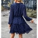 thumbnail image 1 of Vestido De Manga Larga, Vestido De Cuello En V De Mujer Linda Con Paneles Casuales En Capas Impreso Una Línea Para El Trabajo ANGGREK Otros, 1 of 8