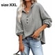 thumbnail image 2 of Sudadera con capucha para mujer, sudadera con botones, tops para adolescentes, jersey informal de manga larga de gran tamaño (gris), 2 of 6