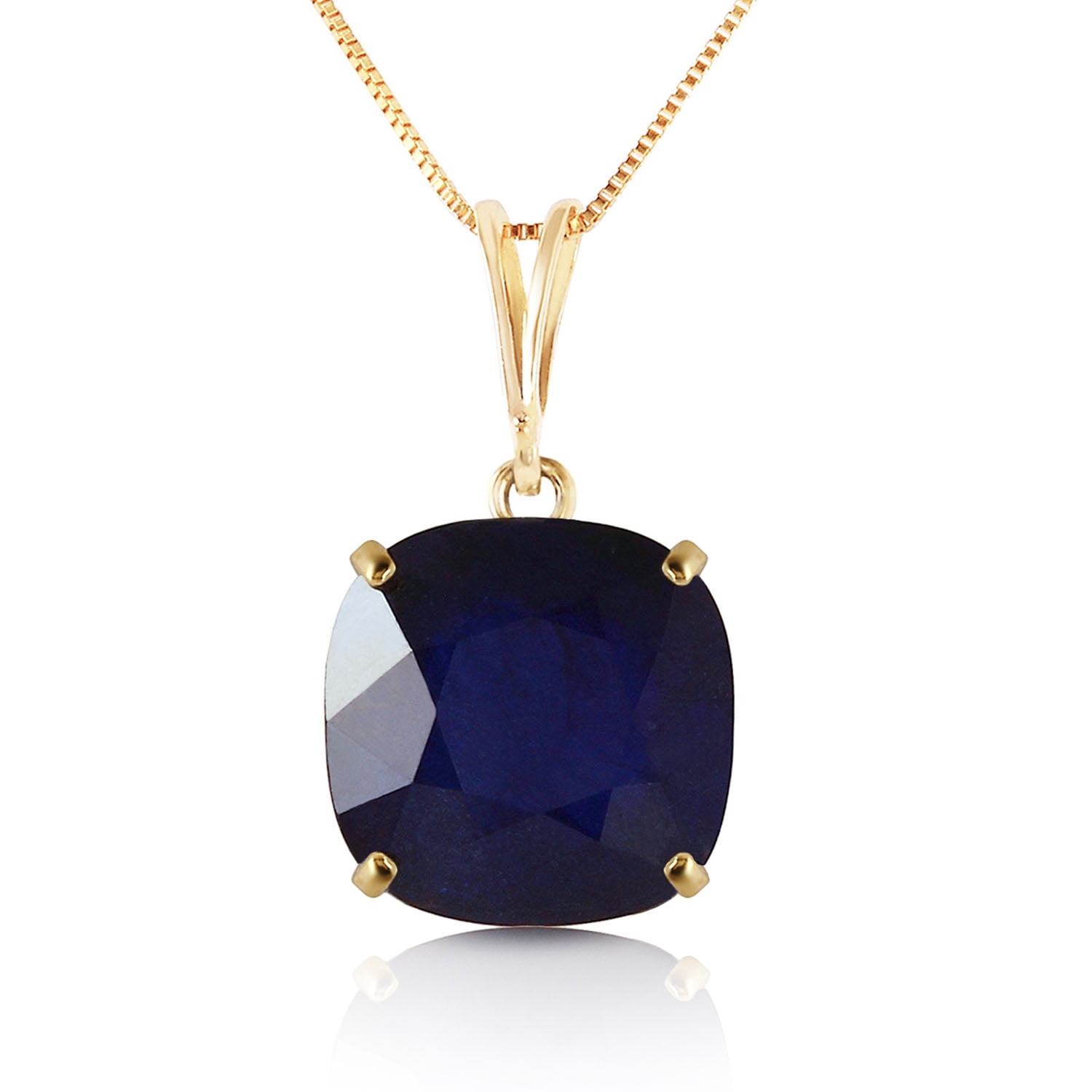 Galaxy Gold 14K Solid Gold 4.83 Carat Natural Sapphire Necklace for Women - Yellow Gold Fine Jewelry